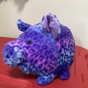Fab NY Jumbo Piggy Bank Purple Blue Pink Multicolor Stuffed Animal Plush 15"X10"
